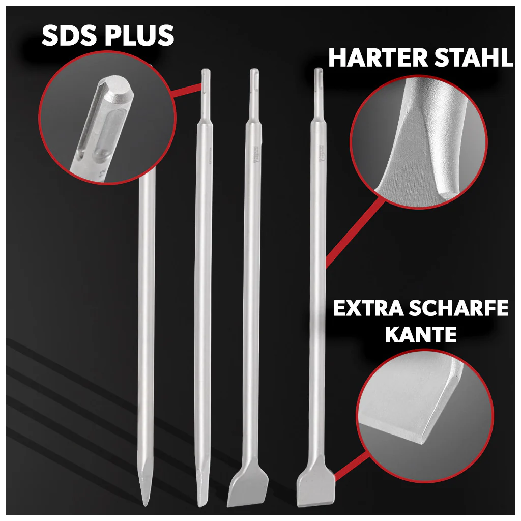 Siwitec SDS Plus Meißelset 500 mm / 4-teilig - Image 5