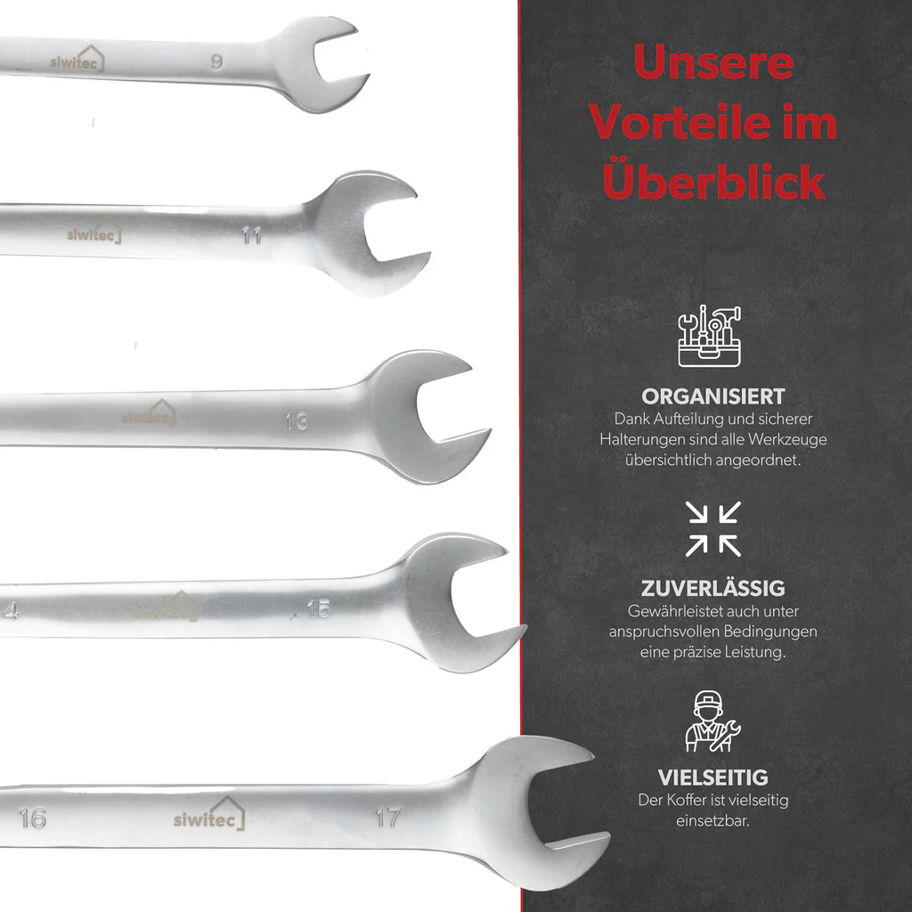Siwitec Werkzeugkoffer / Werkzeug CRV / befüllt / 95-teilig - Image 5